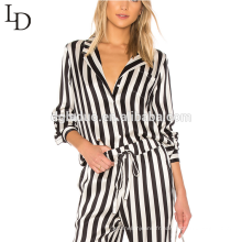 Wholesale chemises de nuit adulte complet du corps des femmes pyjama ensemble soie pyjamas